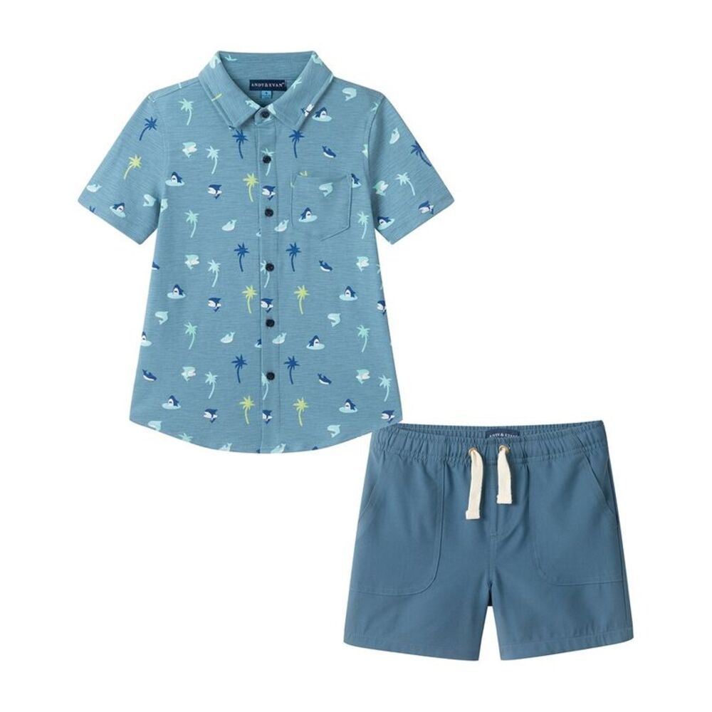 Andy & Evan Boys  2Pc Top & Pant Set, Blue